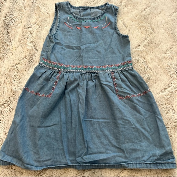 Gymboree Toddler Girl Tribal Embroidered Dress Size 5 - Picture 1 of 8